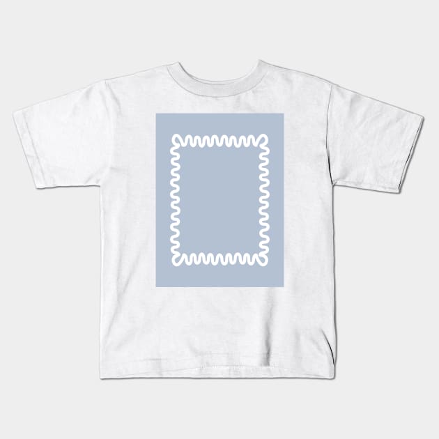 Wavy Lines - Blue White Kids T-Shirt by Colorable